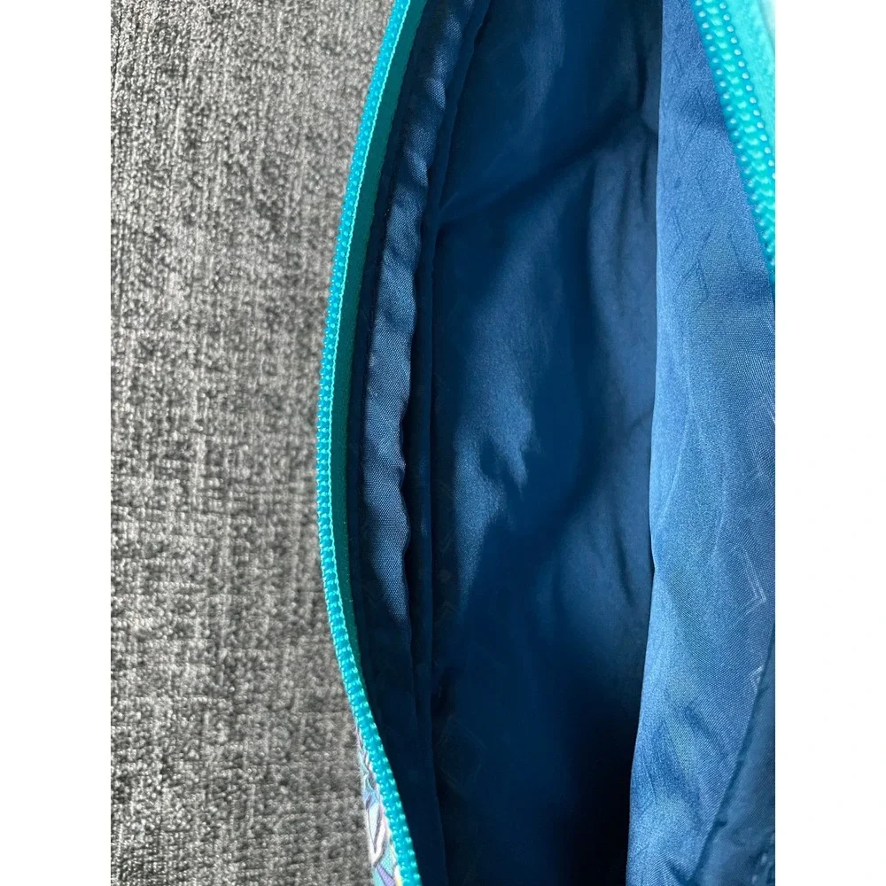 Vera Bradley Teal Peacock Floral Quilted Cotton Sling Backpack Crossbody Bag